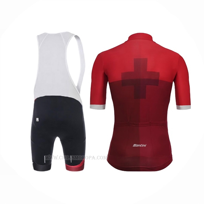 2018 Ropa Ciclismo Tour De Suisse Cross Rojo Mangas Corta y Culotte Corto
